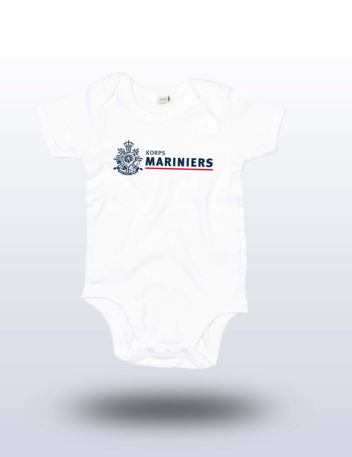 witte Korps Mariniers baby korte mouwen rompertje