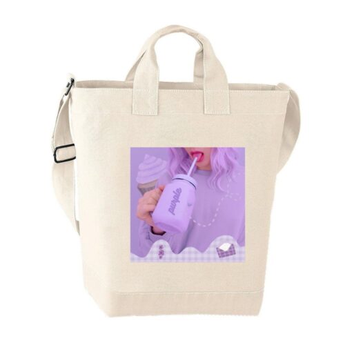 purple party tote bag