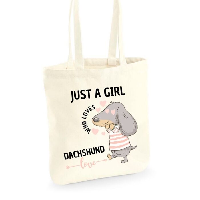 katoenen tas met teckel print